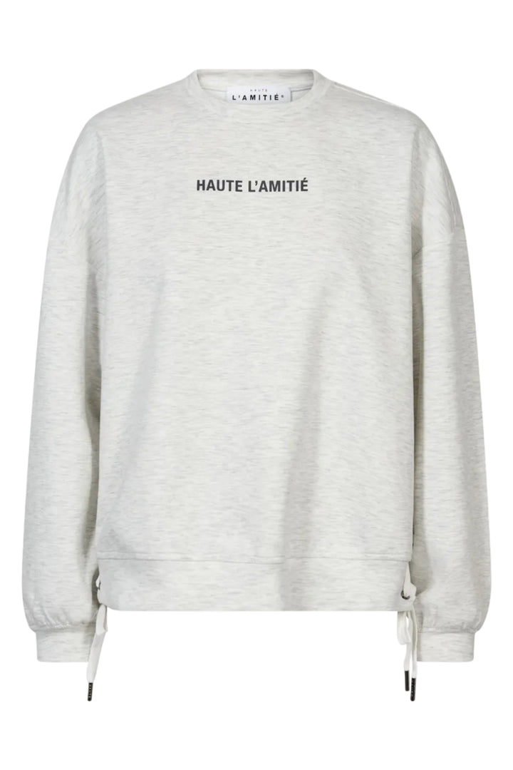 Haute L'Amitié - New Studio Tie Sweat Hl10714 - Pearl Melangé / Antracit Print