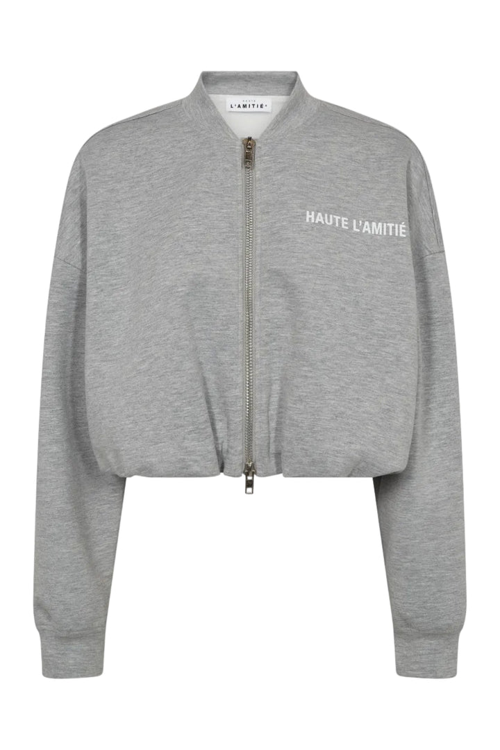 Haute L'Amitié - Maxi Crop Zip Sweat Hl10880 - Grey Melangé