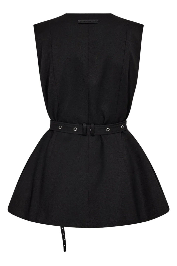 Haute L'Amitié - Premiere Peplum Belt Vest Hl10910 - Black