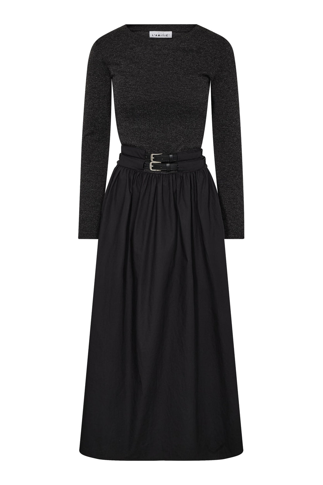 Haute L'Amitié - Hailey Mix Belt Dress Hl10930 - Black