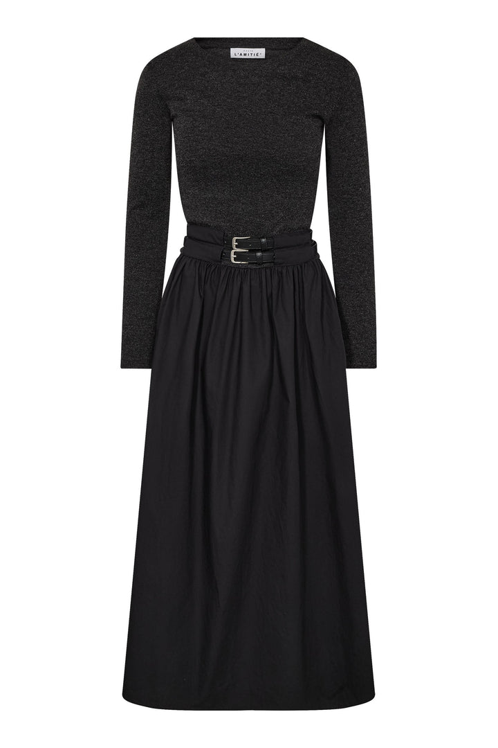 Haute L'Amitié - Hailey Mix Belt Dress Hl10930 - Black