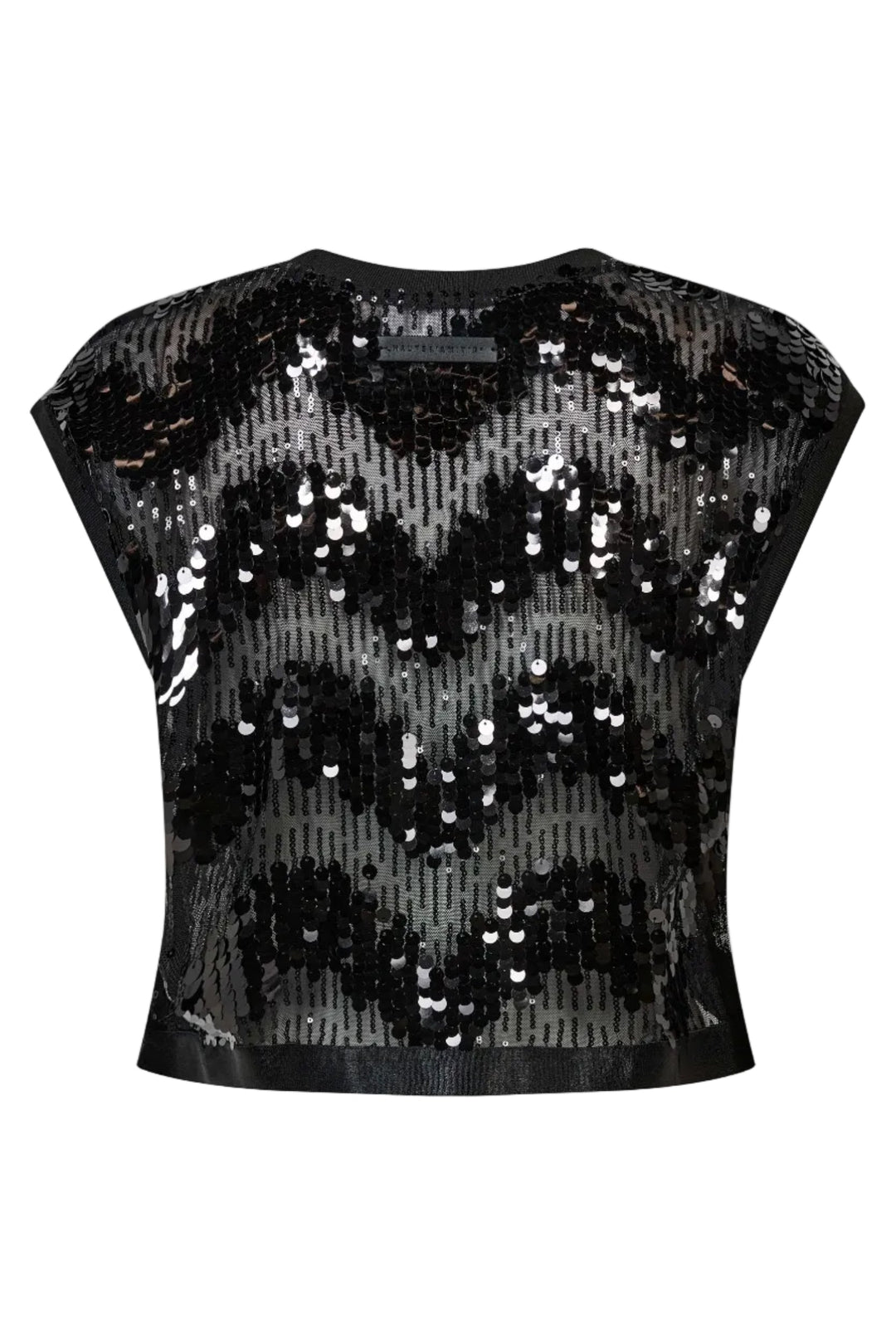 Haute L'Amitié - Mirror Sequin Crop Top Hl10957 - Black