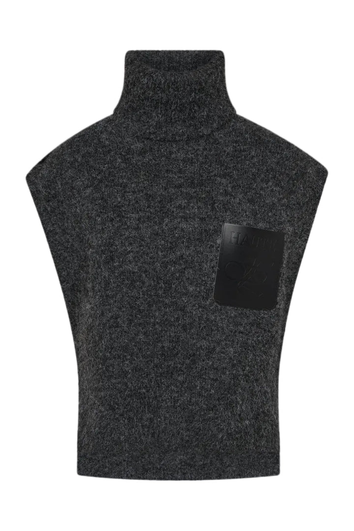 Haute L'Amitié - Darcia Pocket Knit Vest Hl10978 - Antracit Melange