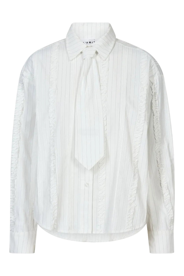 Haute L'Amitié - Inez Pin Frill Tie Shirt Hl10981 - Off-White