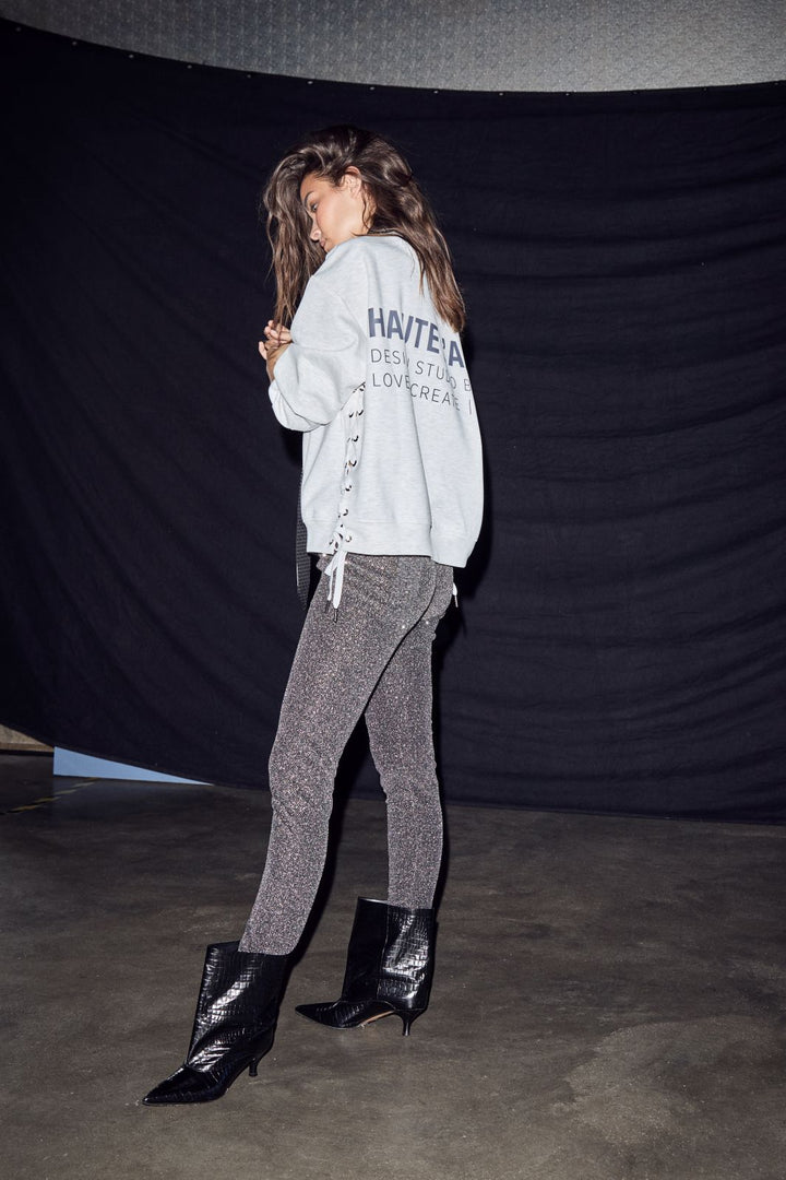 Haute L'Amitié - Rock Glitter Leggings Hl10999 - Black