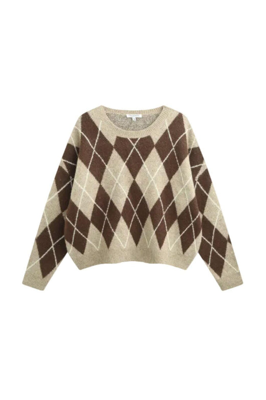 A-Bee - Amara Knit - Brown Strikbluser 