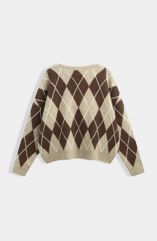 A-Bee - Amara Knit - Brown Strikbluser 