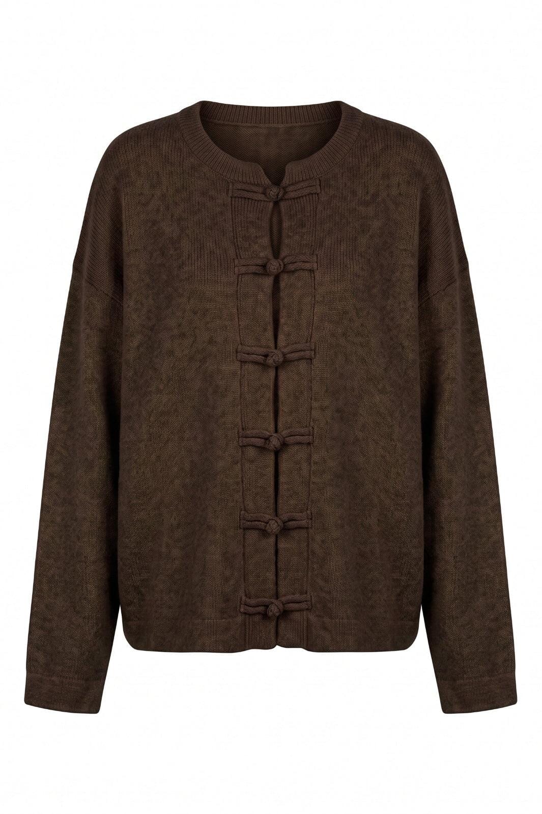 A-Bee - Elsie 3132 - Dark Brown Melange (9510) Cardigans 