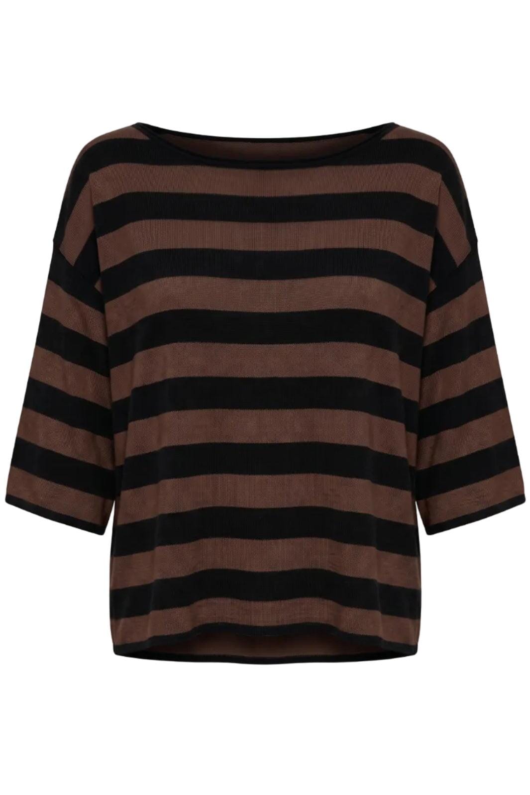 A-Bee - Ivy 70125 - Black / Brown Stripe T-shirts 