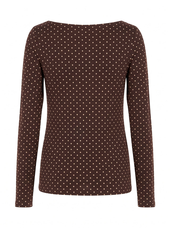 A-Bee - Poppy 97201 - Brown With Cream Polka Dot Bluser 
