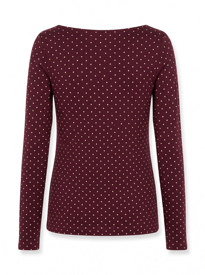 A-Bee - Poppy 97201 - Burgundy With Cream Polka Dot Bluser 