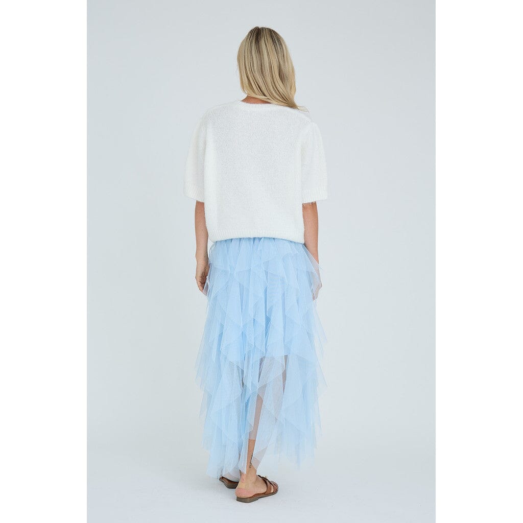 A-View - Inge S/S Knit Pullover AV7076 - 000 - White Strikbluser 
