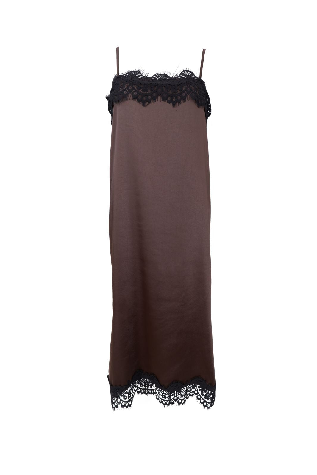 Black Colour - Bcevie Lace Strap Dress 41047 - Coffee