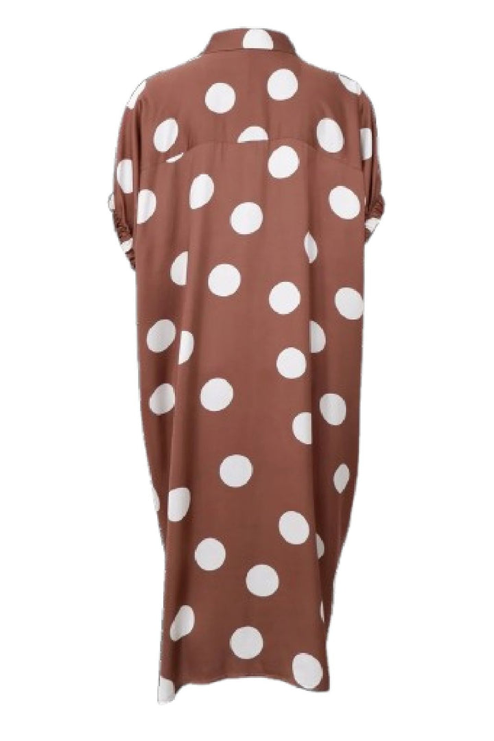 Black Colour - Bcmabel Satin Dress 40989 - Mocca Dot