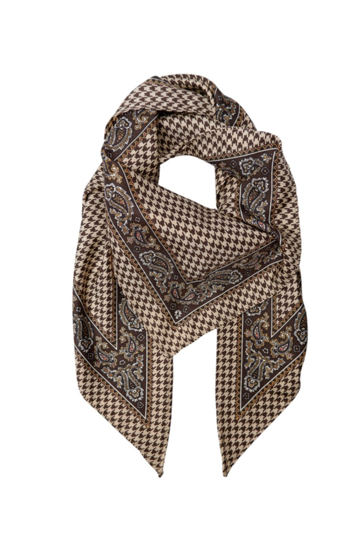 Black Colour - Bcpetri Triangle Satin Scarf 3729 - Coffee