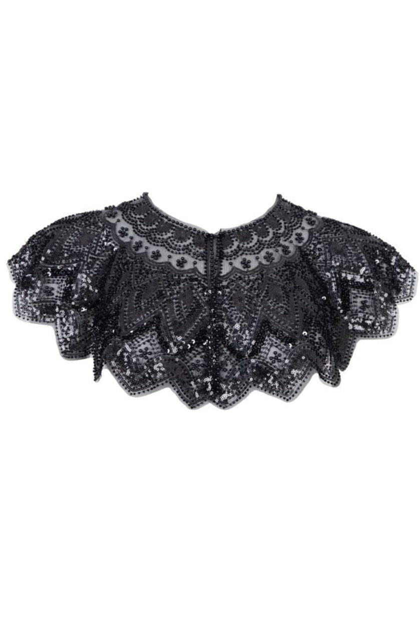 Black Colour - Bctilia Sequin Cape 4584 - Black