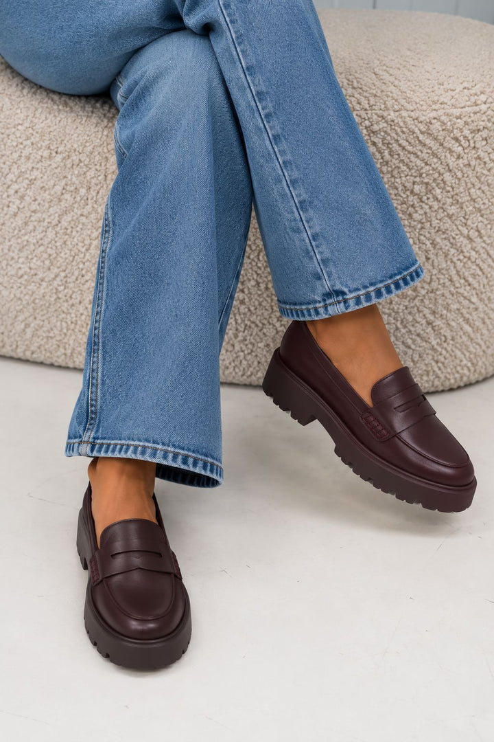 Bloom - Eustoma Loafers - Burgundy Loafers 