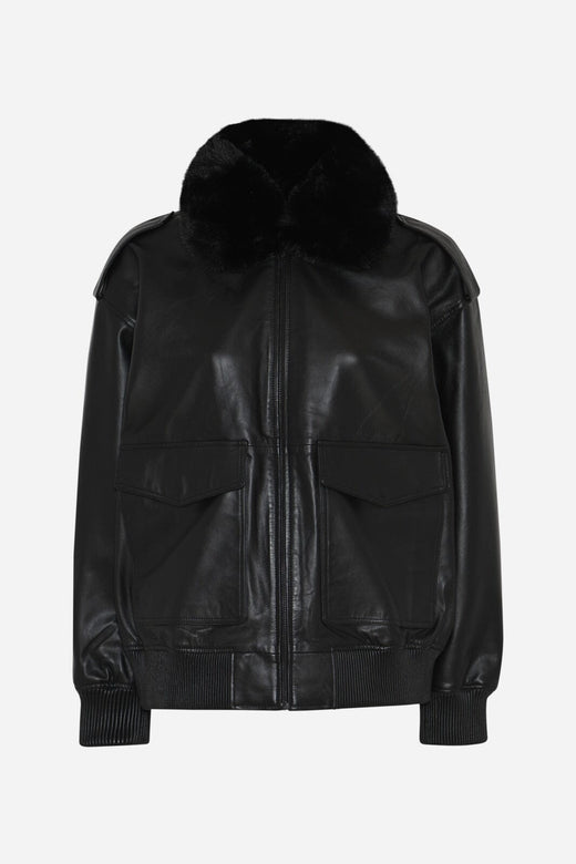 Bruuns Bazaar - Leatherbbpilot Jacket BBW5324 - Black