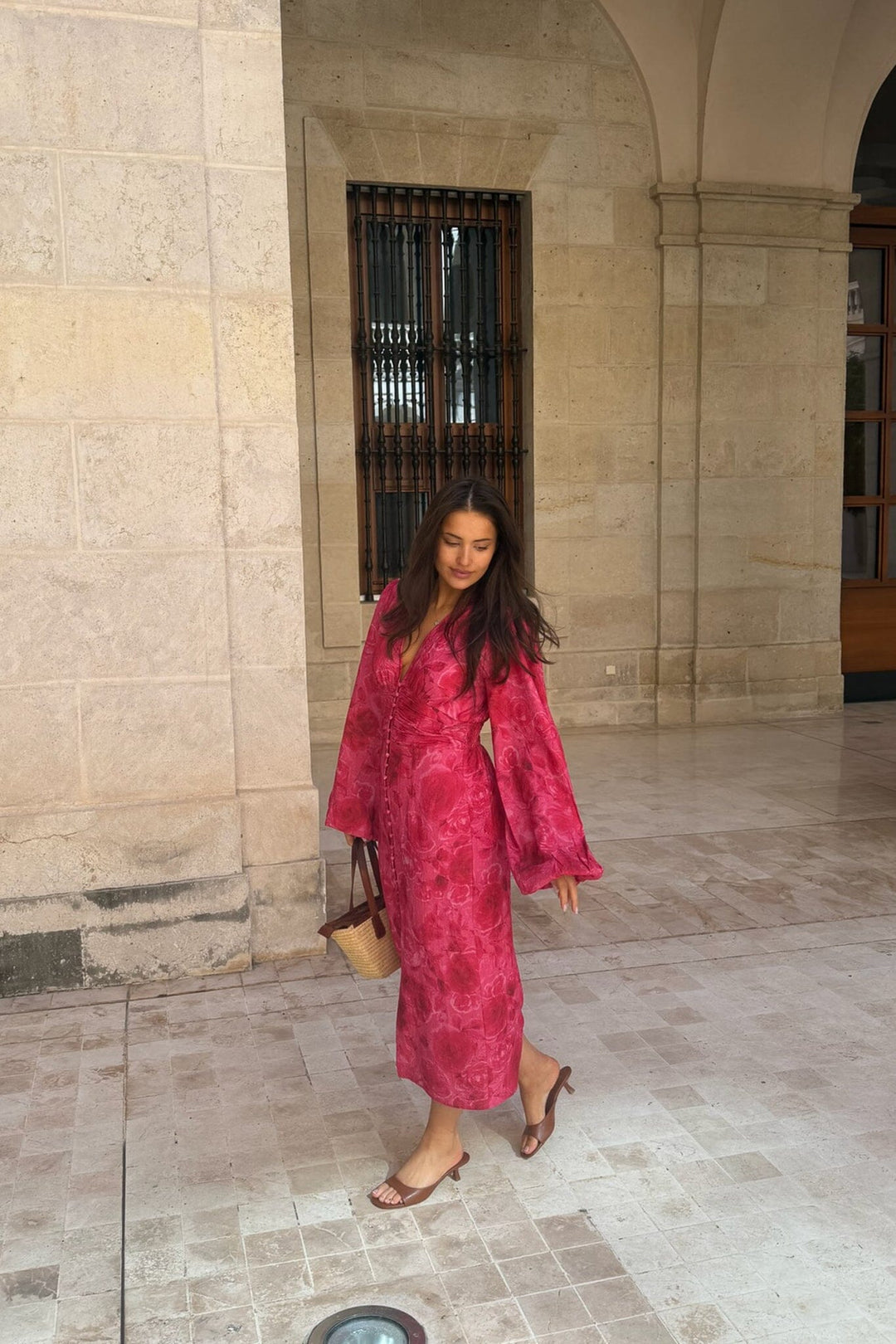 BYIC - Adaic Long Dress A23983 - Soft Rose Print Kjoler 