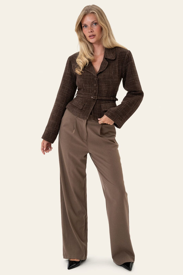 BYIC - Annieic Blazer A25398 - Brown Checkered Tweed
