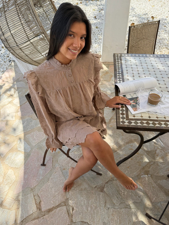 BYIC - Ellinoric Lace Mini Skirt 2576 - Vintage Light Brown Nederdele 
