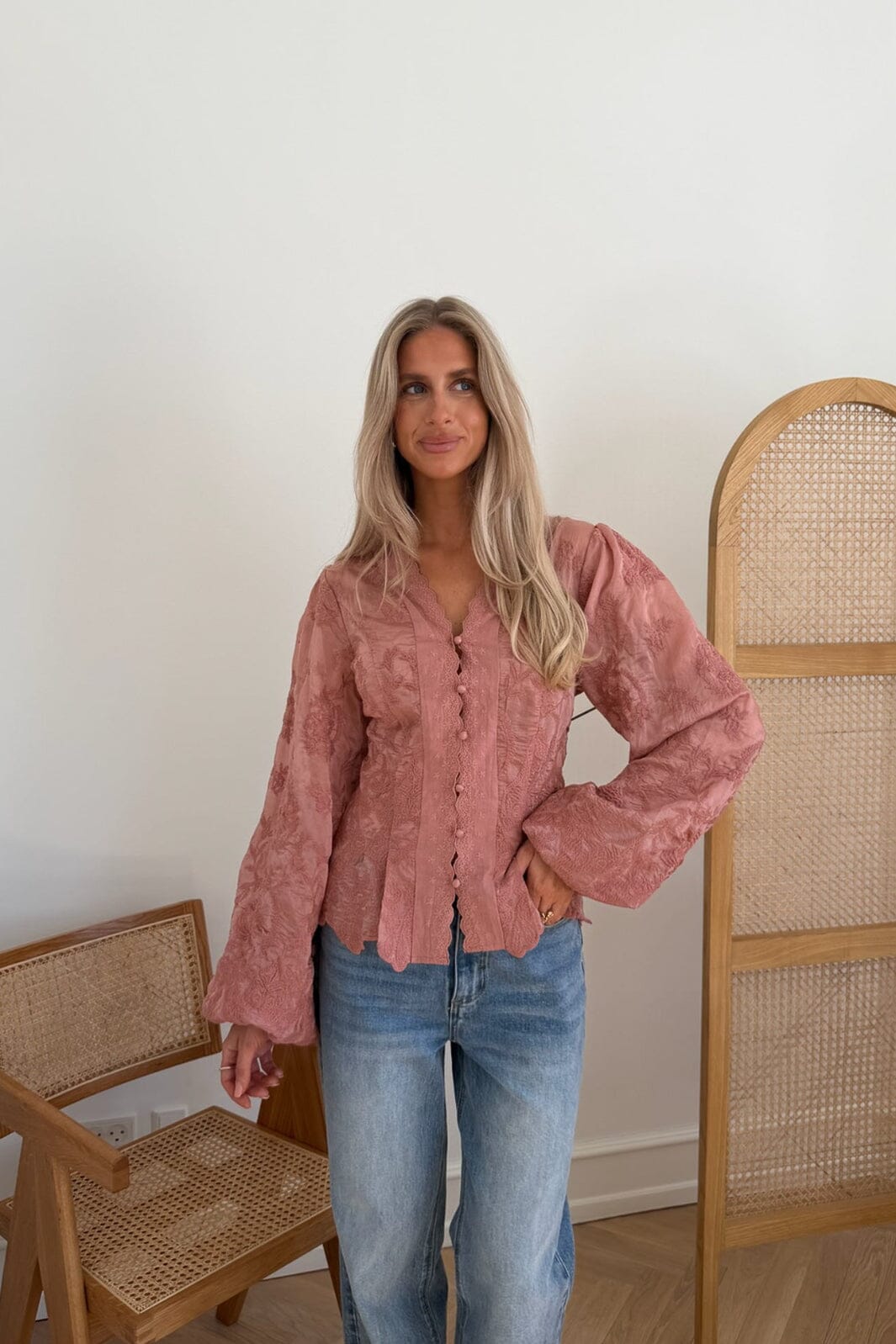 BYIC - Hazelic Shirt A25184 - Vintage Dusty Rose Lace Skjorter 