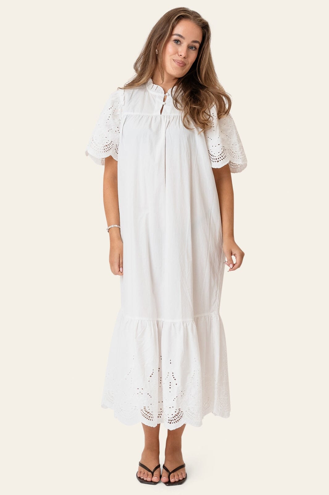 BYIC - Solveigic Long Dress A23930 - White Embroidery