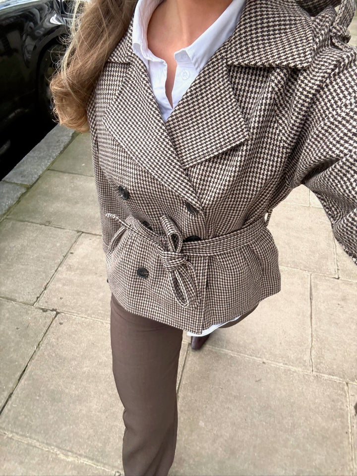 BYIC - Veraic Trenchcoat A25104 - Brown Checks Jakker 