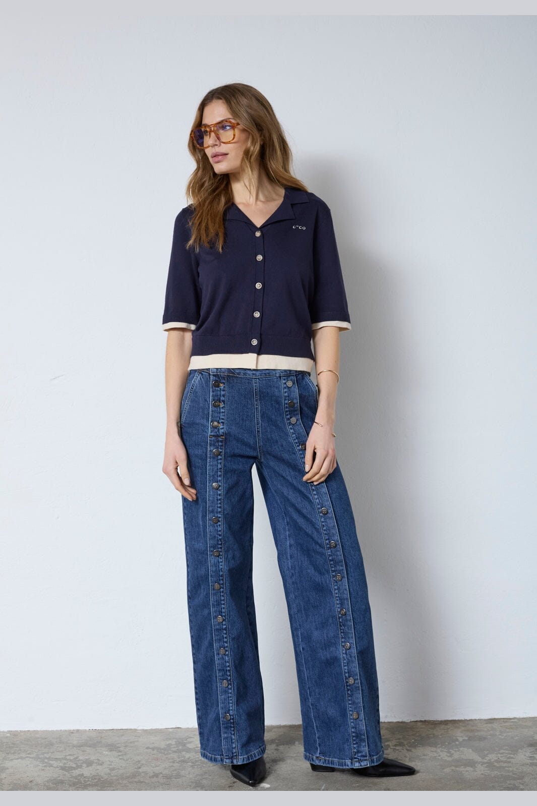 Co´Couture - 42019 Luecc Crop Cardigan 503863 - 00003 - Navy