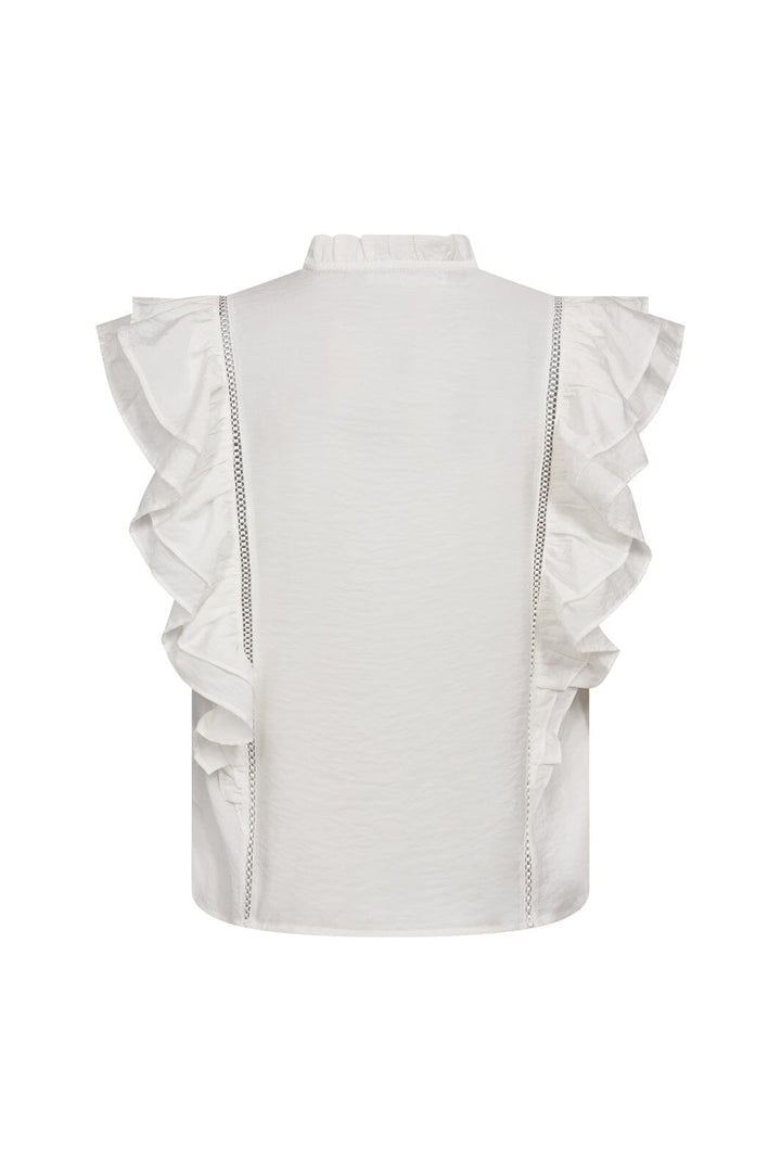 Co´Couture - Callumcc Lace Frill V-Top 45172 - 4000 - White