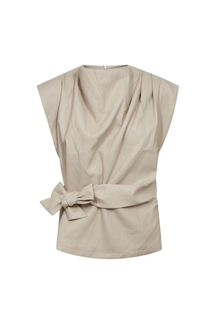 Co´Couture - Gittcc Pleat Top 35958 - 199 - Bone