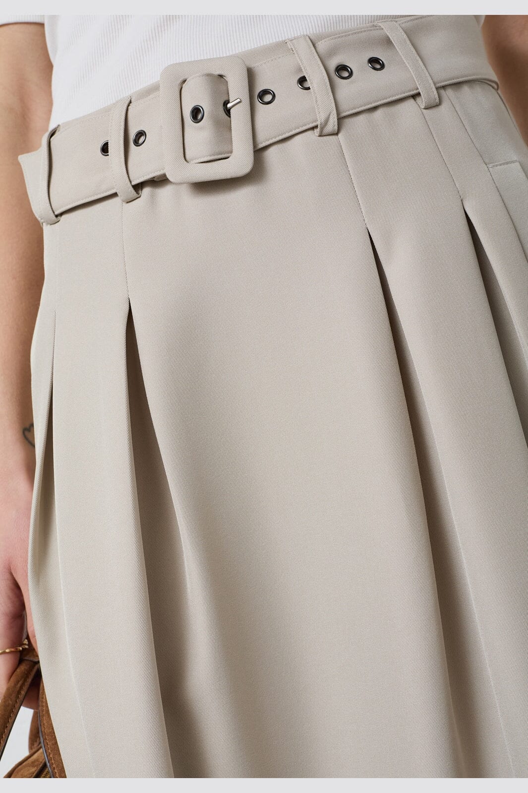 Co´Couture - Lunacc Belt Pleat Skirt 44013 - 2006 - Taupe
