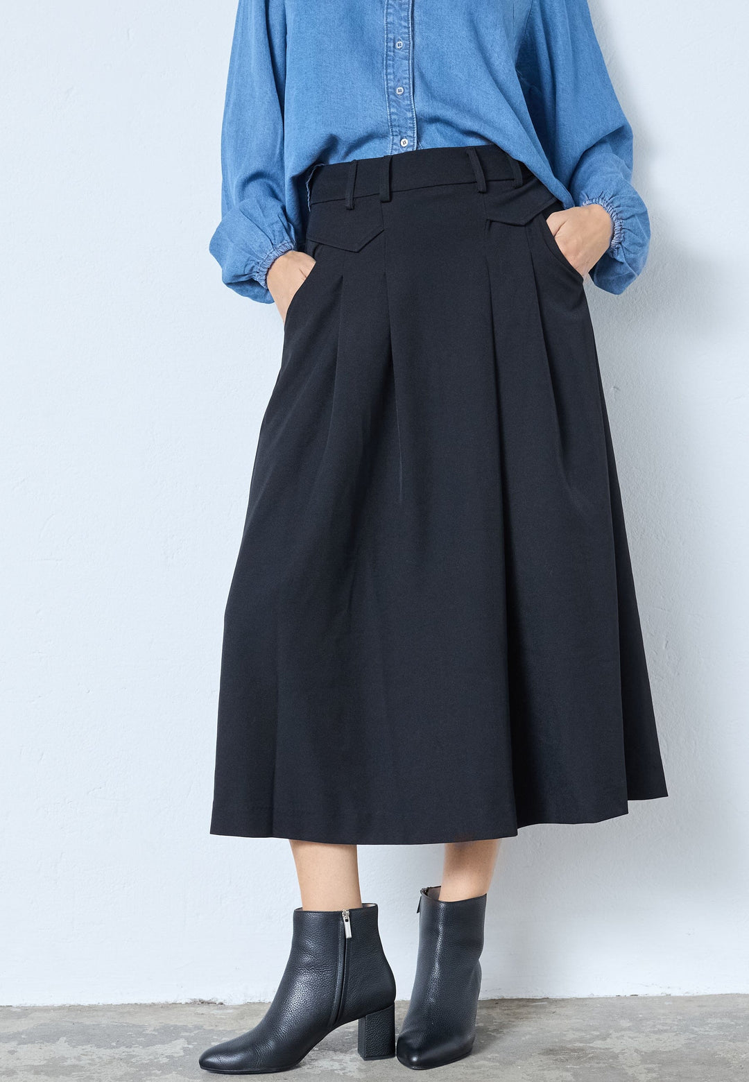 Co´Couture - Lunacc Pocket Pleat Skirt 34222 - 96 - Black Nederdele 