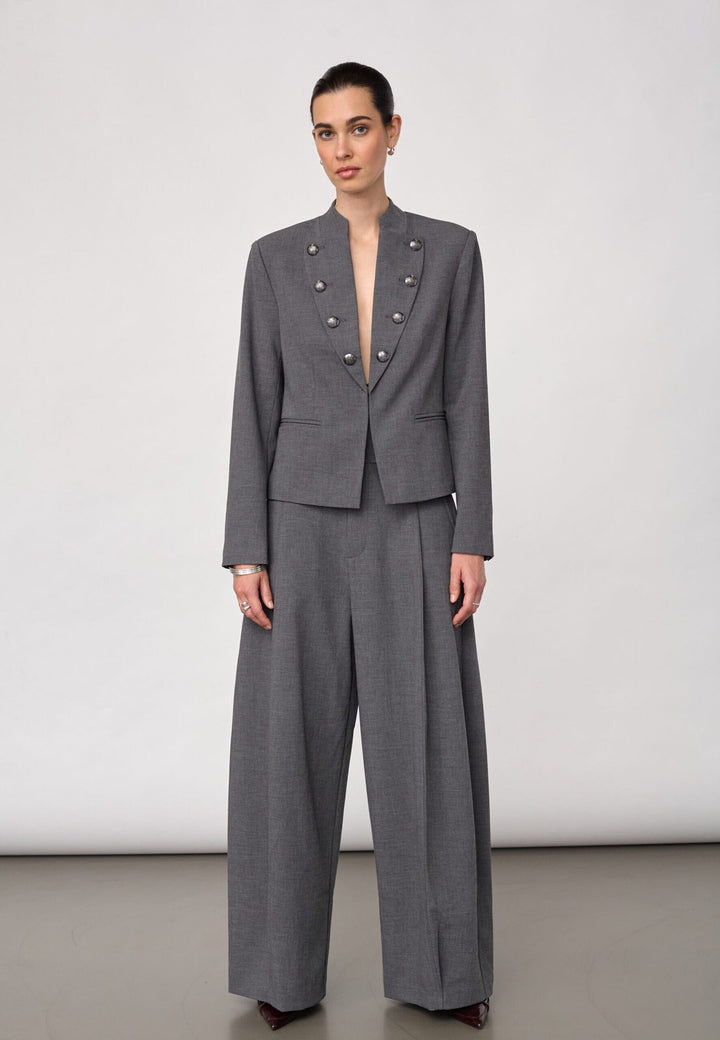 Co´Couture - Priscillacc Pleat Barrel Pant 500824 - 65003 - Mid Grey Bukser 