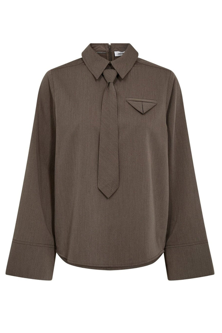 Co´Couture - Tengacc Tie Blouse 45044 - 154 - Walnut