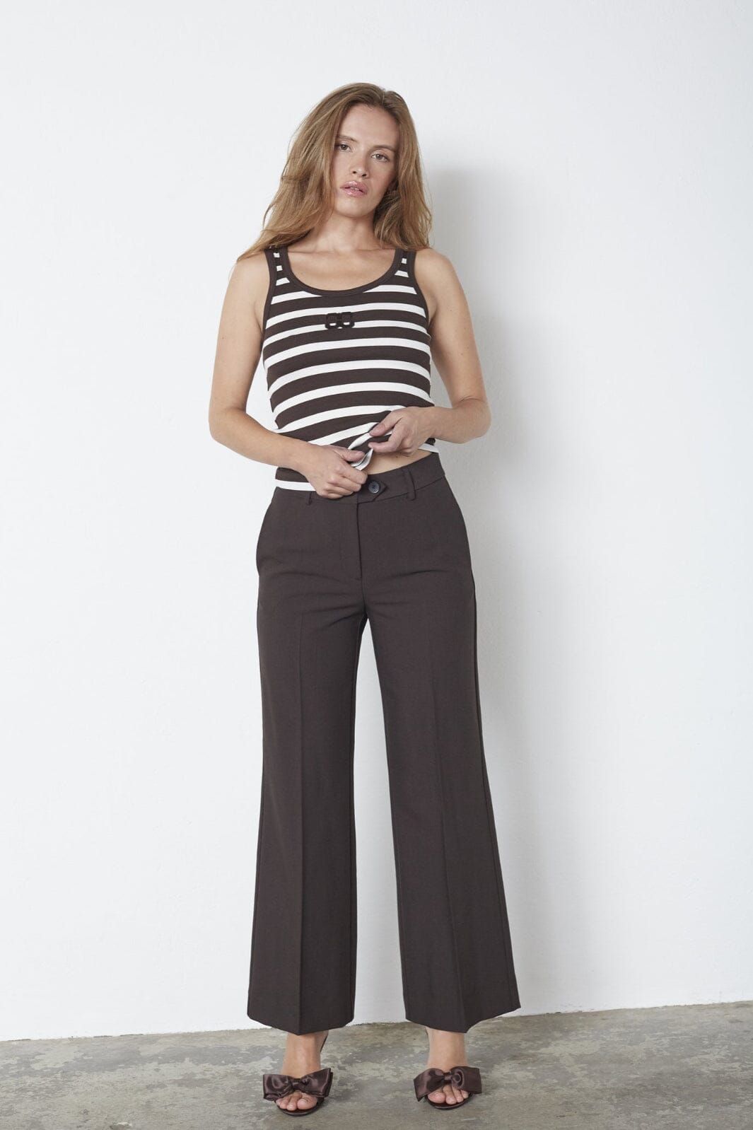 Co´Couture - Volacc Wide Pant 31191 - 145 - Dark Brown Bukser 