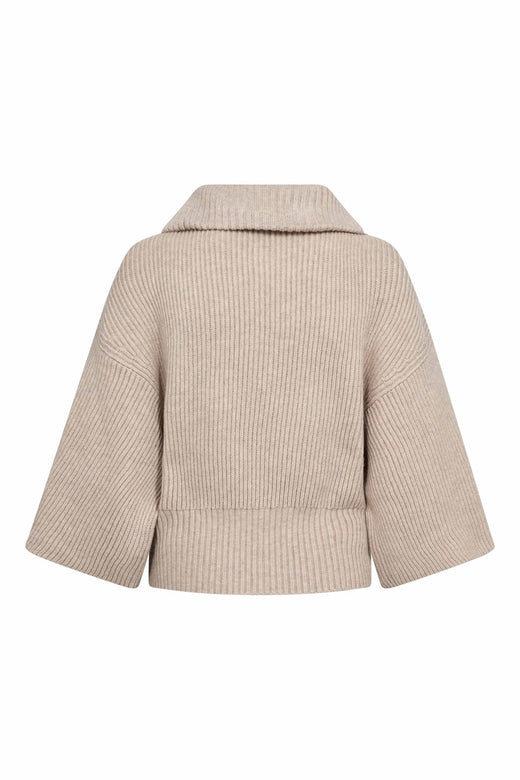 Co´Couture - Rowcc Zip Ss Knit 500542 - 10006 - Bone