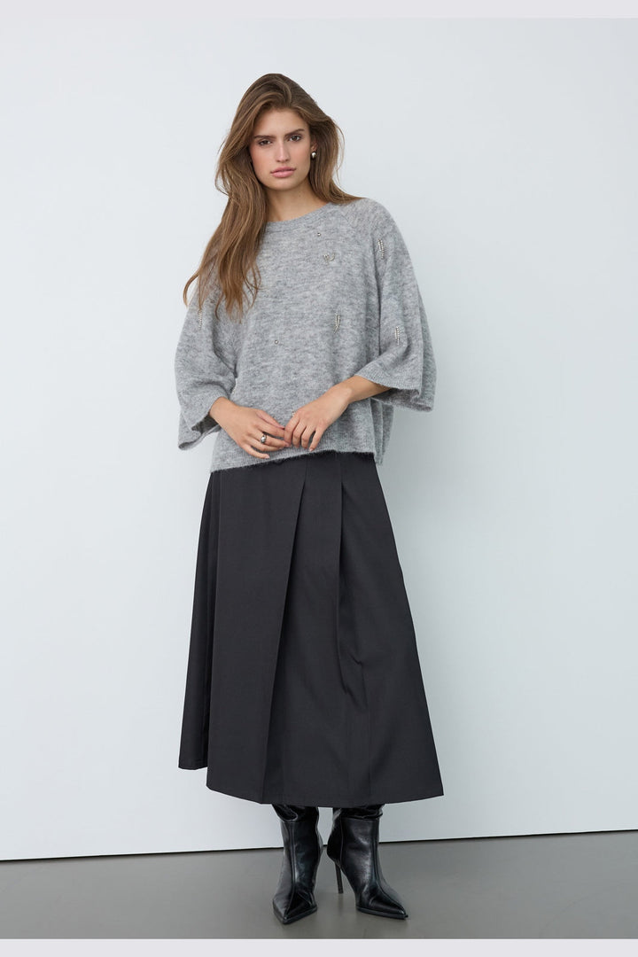 Co´Couture - Aellecc Ss Knit 500583 - 65006 - Grey Melange