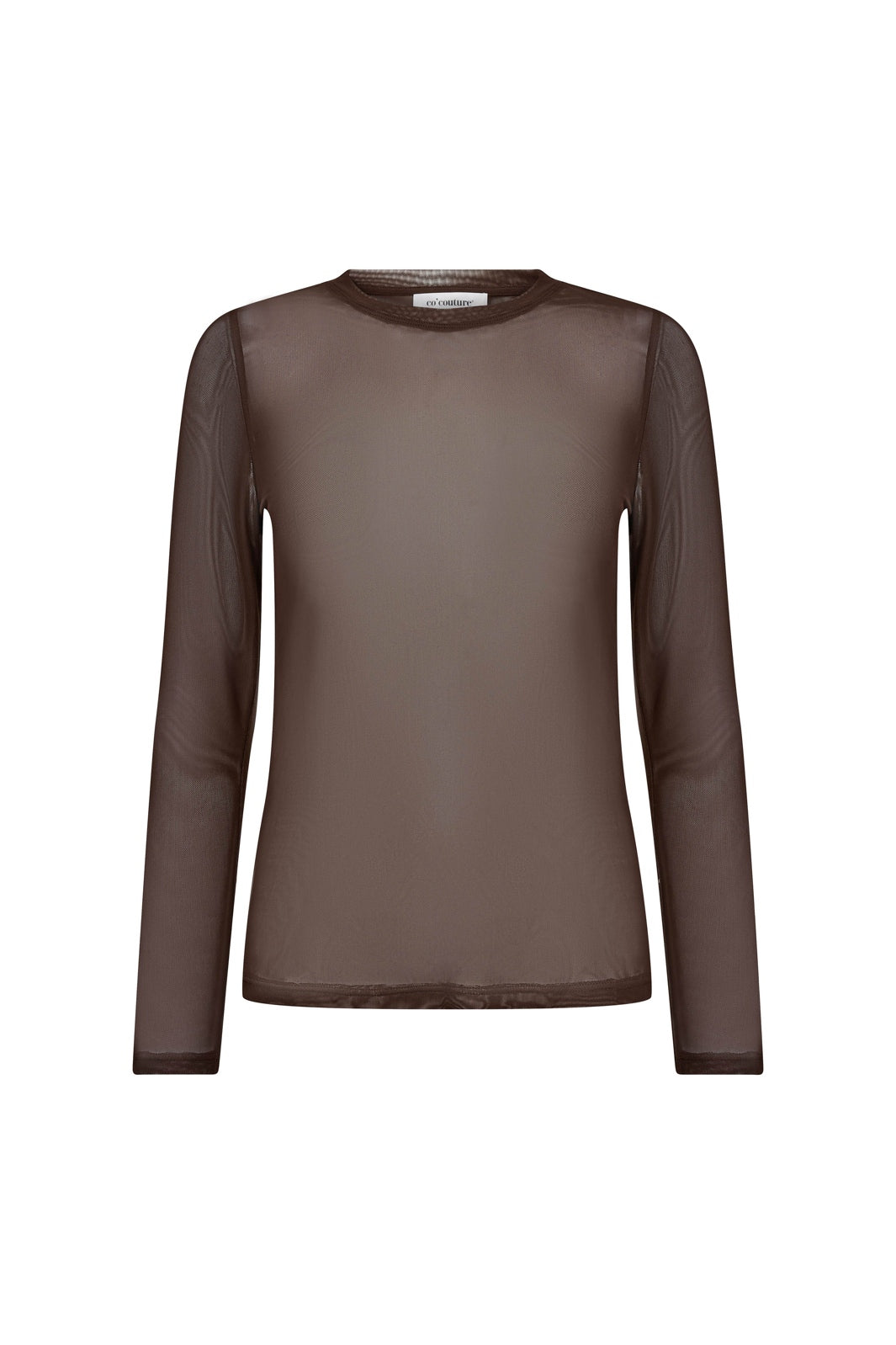 Co´Couture - 33201 Meshcc O-Neck Blouse 500806 - 20002 - Brown