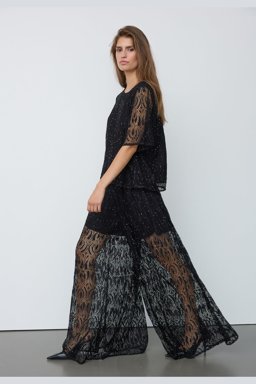 Co´Couture - Ericacc Stone Lace Ss Blouse 500446 - 65001 - Black