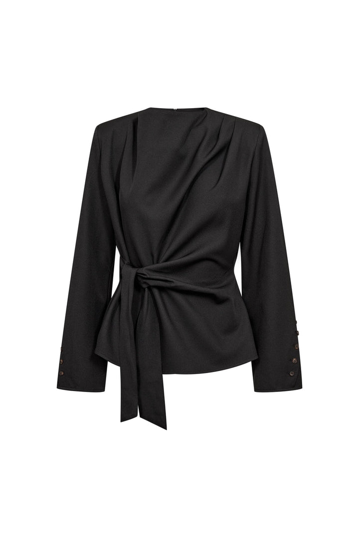 Co´Couture - Lunacc Pleat Tie Blouse 500514 - 65001 - Black