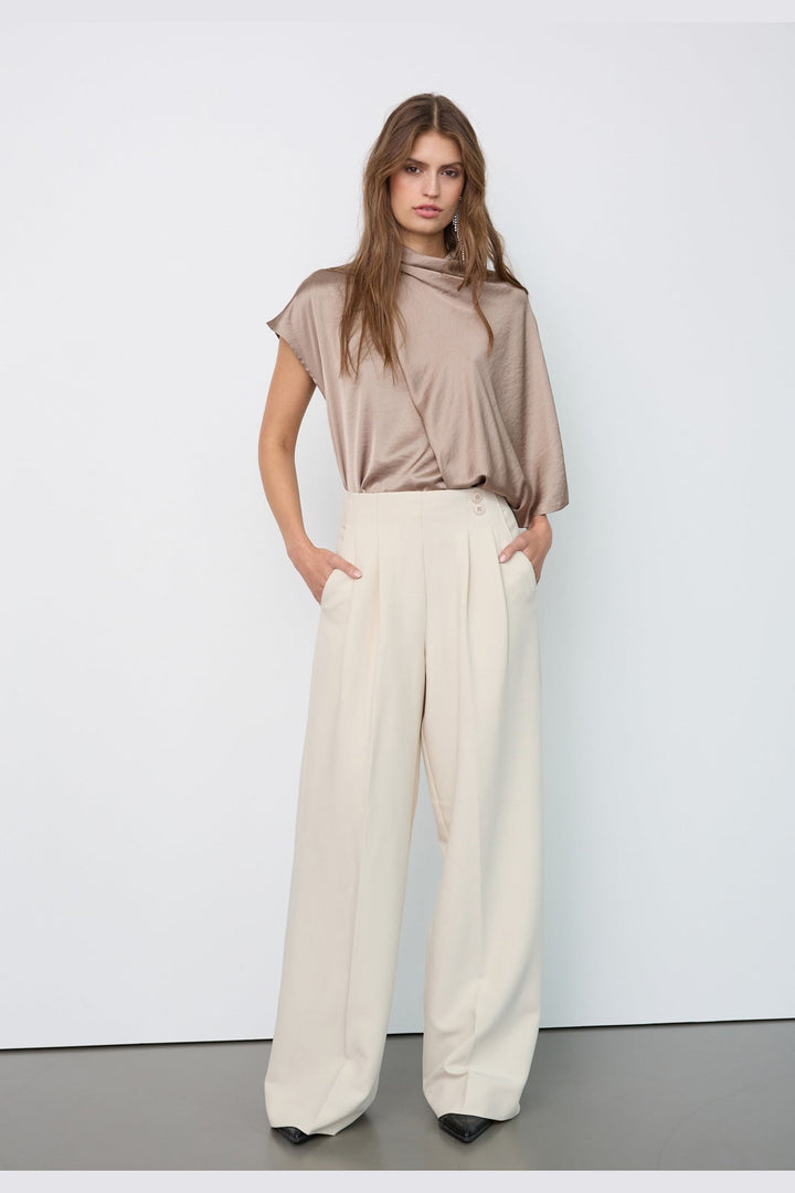 Co´Couture - Acilecc Pleat Pant 500807 - 10006 - Bone