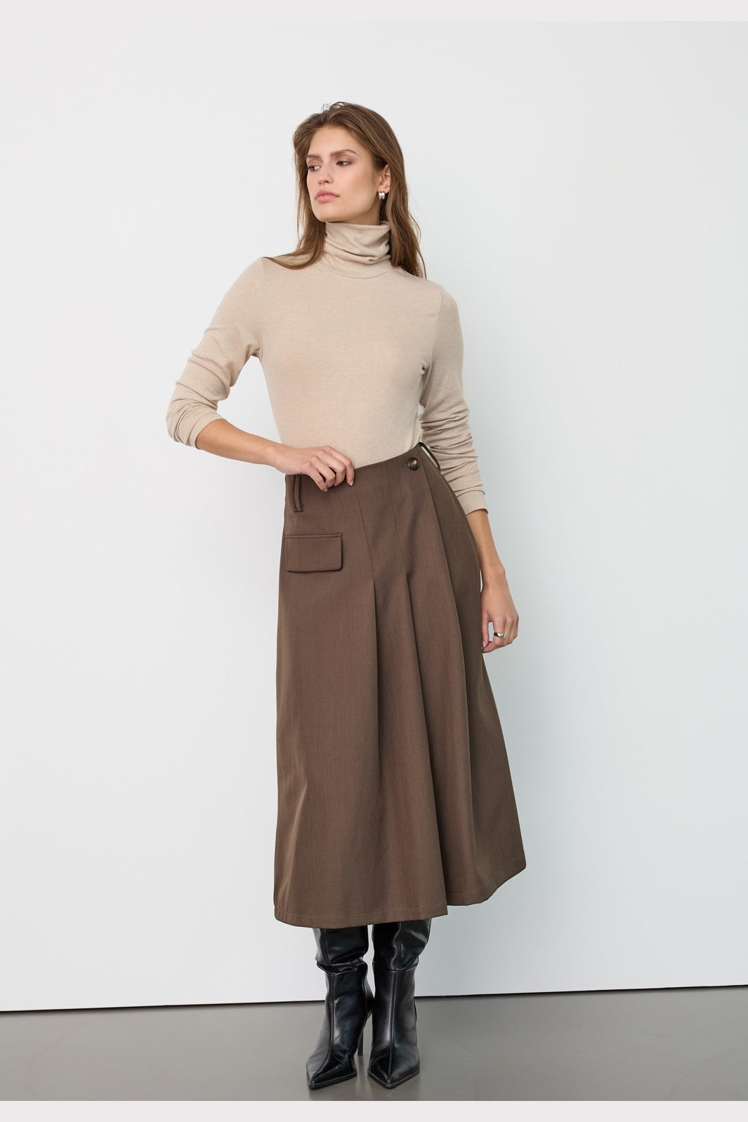 Co´Couture - Lunacc Long Skirt 500512 - 60006 - Dusty Army