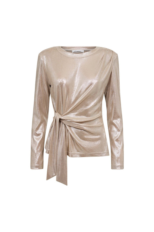 Co´Couture - Margotcc Ls Tie Tee 500635 - 20011 - Champagne