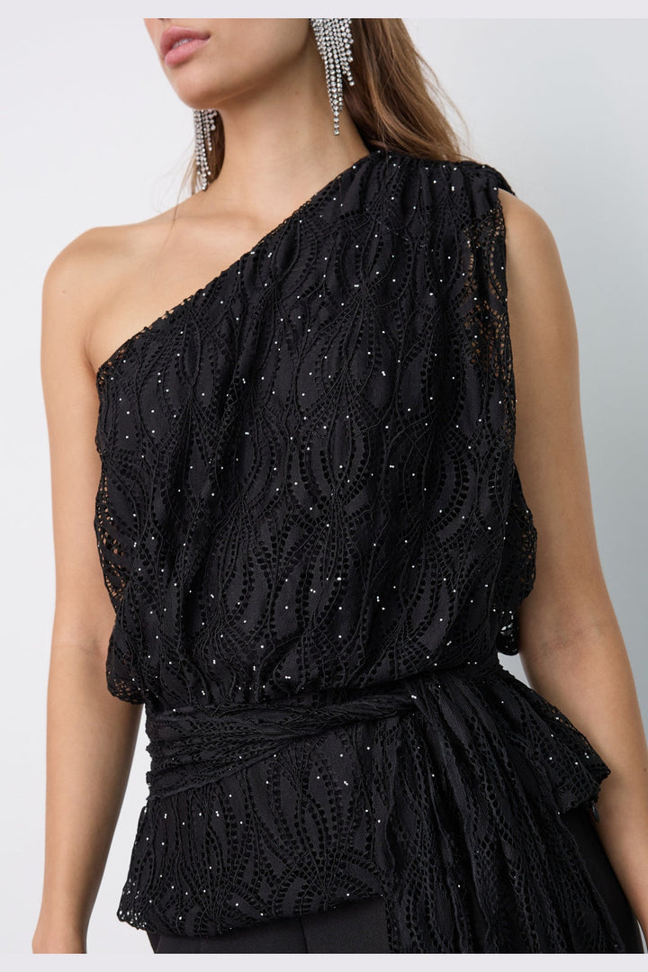 Co´Couture - Ericacc Stone Lace Top 500445 - 65001 - Black