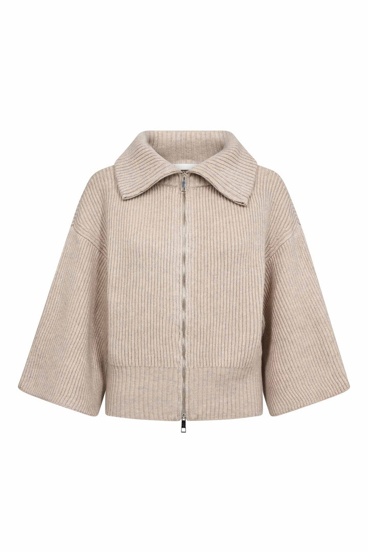 Co´Couture - Rowcc Zip Ss Knit 500542 - 10006 - Bone