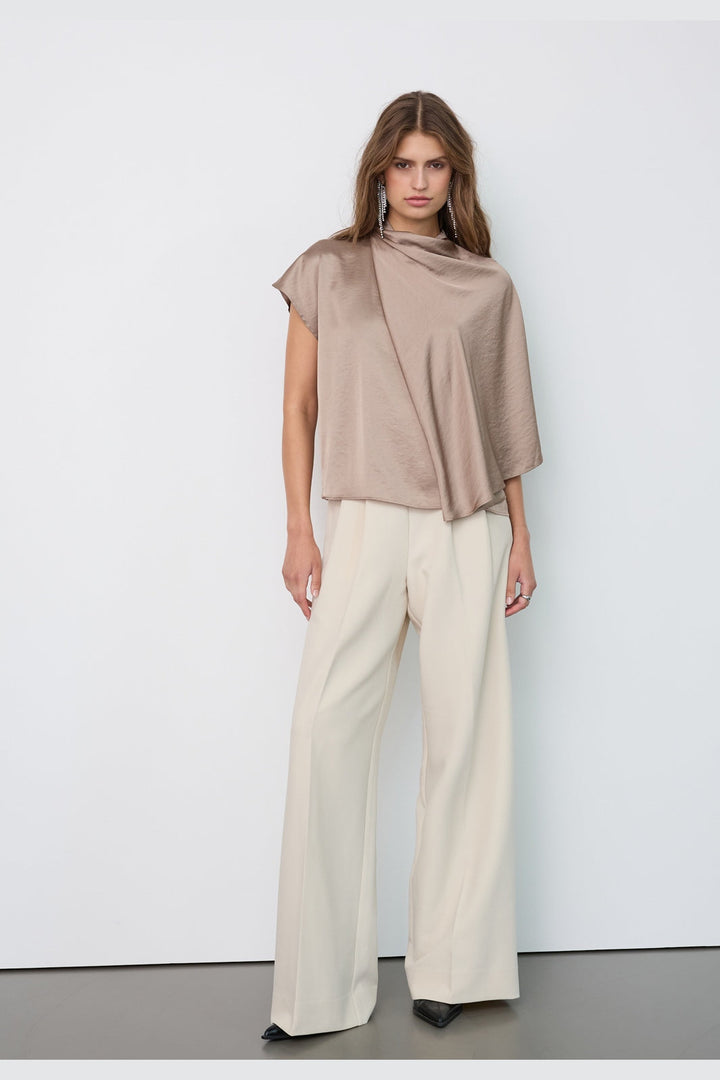 Co´Couture - Iduncc Cape Ss Blouse 500522 - 20009 - Walnut
