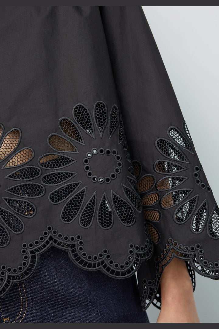Co´Couture - Melisecc Emb. Ls Shirt 500281 - 65001 - Black