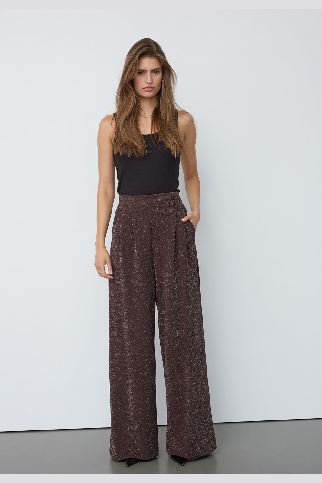 Co´Couture - Esticc Pleat Pant 500550 - 20016 - Bison