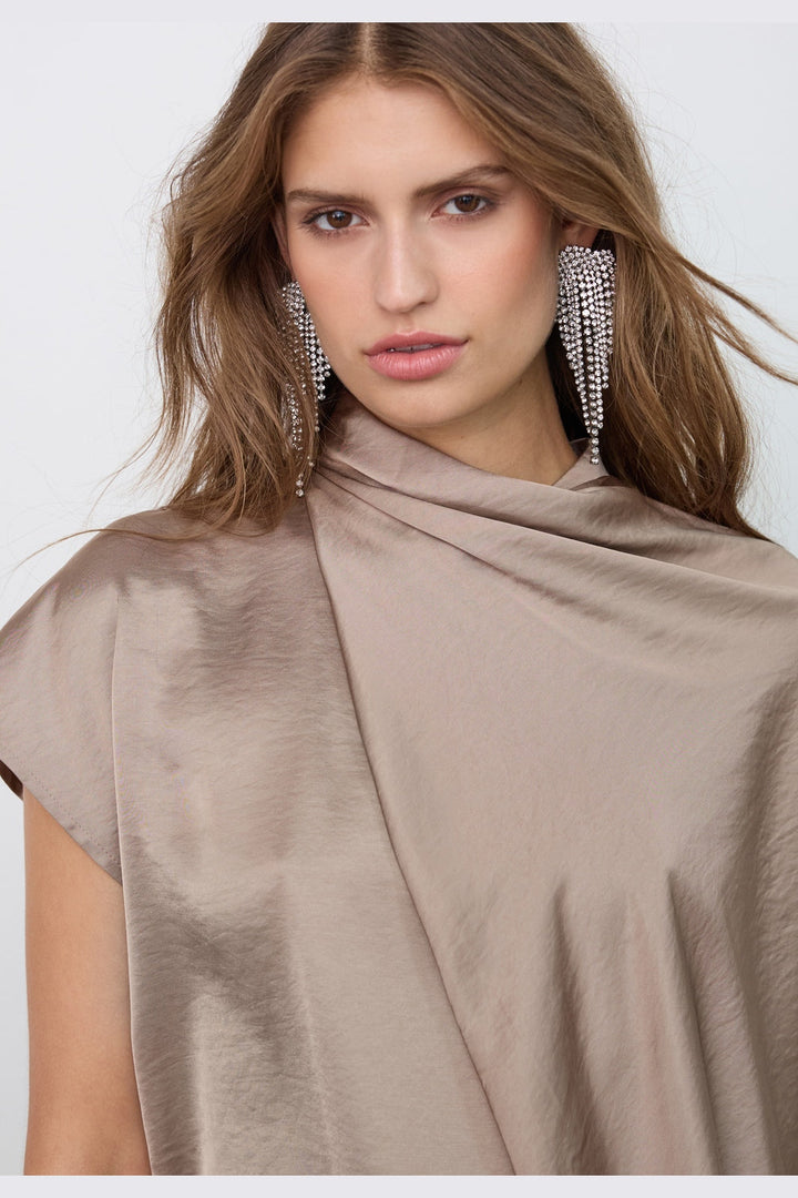 Co´Couture - Iduncc Cape Ss Blouse 500522 - 20009 - Walnut
